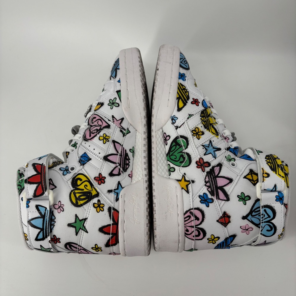 Adidas Mens Forum Hi Jeremy Scott Graffiti 7.5 White Multi High Top Hypebeast - Picture 6 of 7